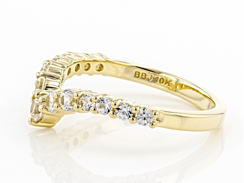 White Zircon 10k Yellow Gold Ring .81ctw