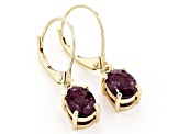 Blue Lab Created Alexandrite 10k Yellow Gold Earrings 1.46ctw
