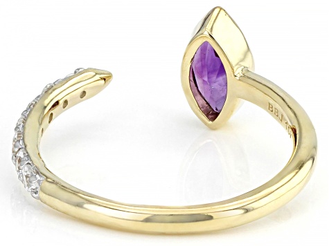 Purple Amethyst 10k Yellow Gold Ring 0.87ctw