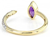 Purple Amethyst 10k Yellow Gold Ring 0.87ctw