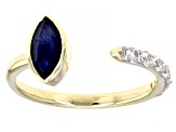 Blue Sapphire 10k Yellow Gold Ring 0.98ctw