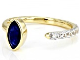 Blue Sapphire 10k Yellow Gold Ring 0.98ctw