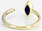 Blue Sapphire 10k Yellow Gold Ring 0.98ctw