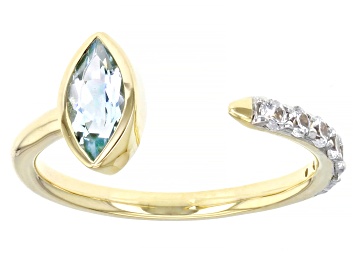 Picture of Blue Aquamarine 10k Yellow Gold Ring 0.78ctw