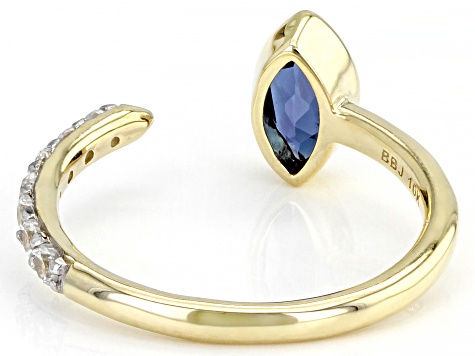 Blue Lab Created Alexandrite 10k Yellow Gold Ring 1.12ctw