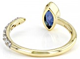 Blue Lab Created Alexandrite 10k Yellow Gold Ring 1.12ctw