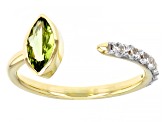 Green Peridot 10k Yellow Gold Ring 0.84ctw