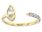 White Zircon 10k Yellow Gold Ring 0.98ctw