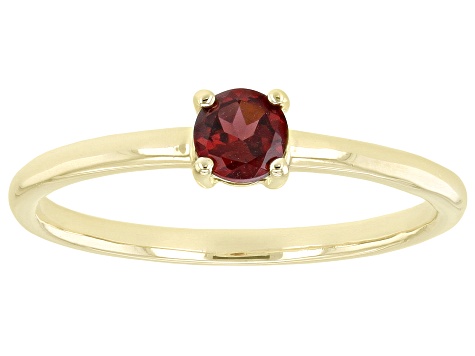 Red Garnet 10k Yellow Gold Solitaire Ring 0.28ctw