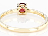 Red Garnet 10k Yellow Gold Solitaire Ring 0.28ctw