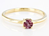 Blue Lab Created Alexandrite 10k Yellow Gold Solitaire Ring. 0.20ctw