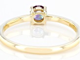 Green Lab Created Alexandrite 10k Yellow Gold Solitaire Ring. 0.20ctw