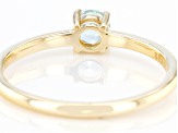 Blue Topaz 10K Yellow Gold Solitaire Ring. 0.26ctw