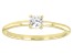 White Zircon 10k Yellow Gold Solitaire Ring. 0.34ctw