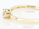 White Zircon 10k Yellow Gold Solitaire Ring. 0.34ctw