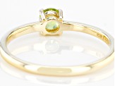 Green Peridot 10k Yellow Gold Solitaire Ring. 0.26ctw