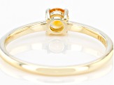 Orange Citrine 10k Yellow Gold Solitaire Ring. 0.21ctw