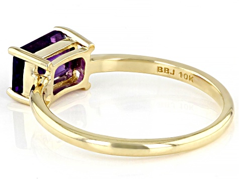 Purple Amethyst 10k Yellow Gold Solitaire Ring .85ct