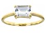 Blue Aquamarine 10k Yellow Gold Solitaire Ring .71ctw
