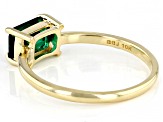 Green Lab Created Emerald 10k Yellow Gold Solitaire Ring .80ct