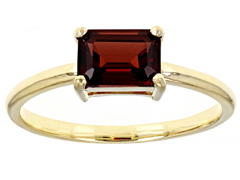 Red Garnet 10k Yellow Gold Solitaire Ring 1.02ctw
