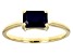 Blue Sapphire 10k Yellow Gold Solitaire Ring 1.02ctw
