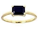 Blue Sapphire 10k Yellow Gold Solitaire Ring 1.02ctw