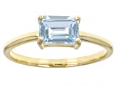 Blue Topaz 10k Yellow Gold Solitaire Ring 1.05ct