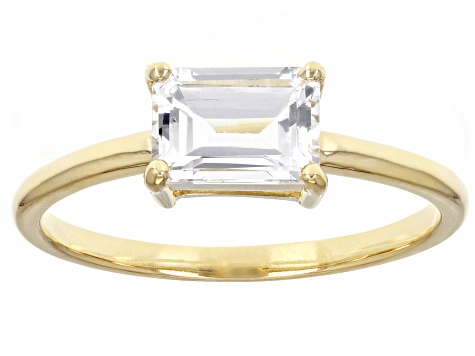 White Topaz 10k Yellow Gold Solitaire Ring 1.05ctw