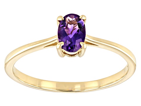 Purple Amethyst 10k Yellow Gold Ring 0.34ct