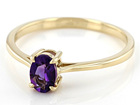 Purple Amethyst 10k Yellow Gold Ring 0.34ct
