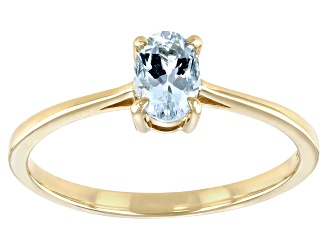 Blue Aquamarine 10k Yellow Gold Ring 0.32ct