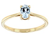 Blue Aquamarine 10k Yellow Gold Ring 0.32ct