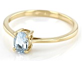 Blue Aquamarine 10k Yellow Gold Ring 0.32ct