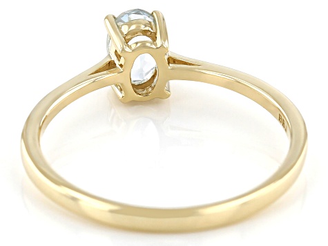 Blue Aquamarine 10k Yellow Gold Ring 0.32ct