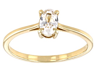 White Zircon 10k Yellow Gold Ring 0.58ct