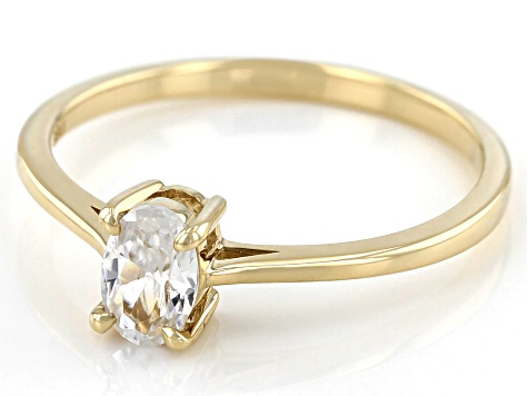 White Zircon 10k Yellow Gold Ring 0.58ct