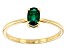 Green Lab Created Emerald 10k Yellow Gold Ring 0.32ct