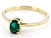 Green Lab Created Emerald 10k Yellow Gold Ring 0.32ct