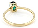 Green Lab Created Emerald 10k Yellow Gold Ring 0.32ct