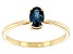 Blue Lab Created Alexandrite 10k Yellow Gold Ring 0.40ct