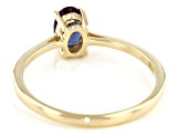Blue Lab Created Alexandrite 10k Yellow Gold Ring 0.40ct