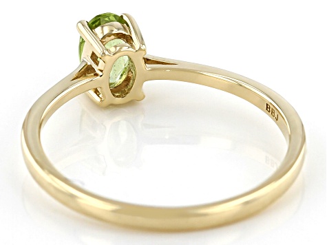 Green Peridot 10k Yellow Gold Ring 0.40ct
