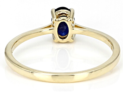 Blue Sapphire 10k Yellow Gold Ring 0.48ct