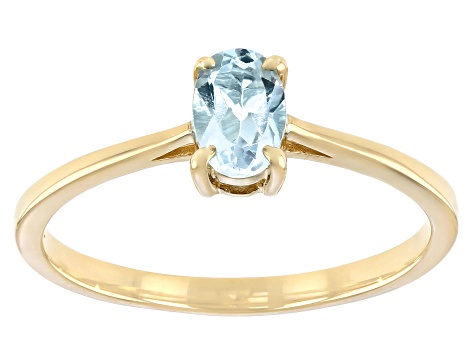 Sky Blue Topaz 10k Yellow Gold Ring 0.43ct