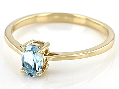 Sky Blue Topaz 10k Yellow Gold Ring 0.43ct