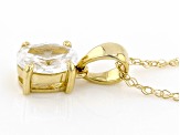 White Zircon 10K Yellow Gold Pendant With Chain 0.58ct