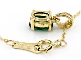 Green Lab Created Emerald 10K Yellow Gold Pendant With Chain 0.32ct