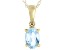 Blue Topaz 10k Yellow Gold Pendant With Chain 0.43ct