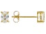 White Zircon 10K Yellow Gold Solitaire Stud Earrings 1.15ctw